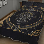 Vintage Virgo Zodiac Sign Print Quilt Bed Set