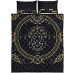 Vintage Virgo Zodiac Sign Print Quilt Bed Set
