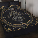 Vintage Virgo Zodiac Sign Print Quilt Bed Set