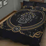 Vintage Virgo Zodiac Sign Print Quilt Bed Set