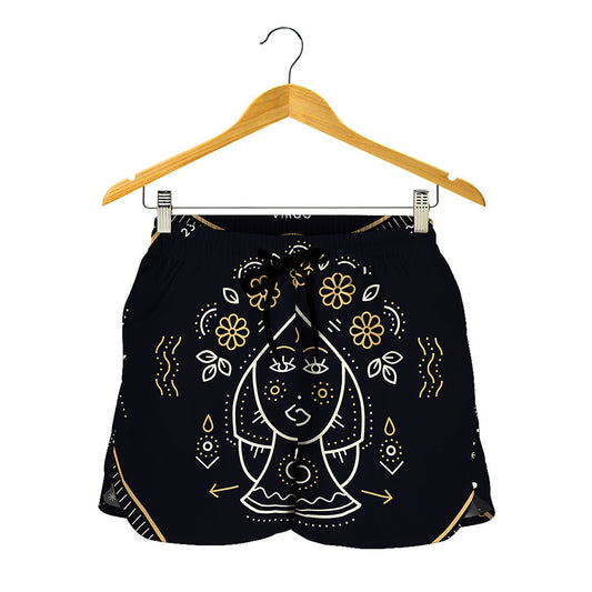 Vintage Virgo Zodiac Sign Print Women's Shorts