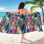 Vintage Watercolor Feather Print Beach Sarong Wrap