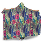 Vintage Watercolor Feather Print Hooded Blanket