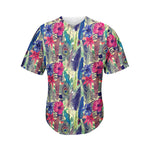 Vintage Watercolor Feather Print Men's Baseball Jersey