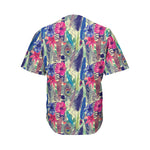Vintage Watercolor Feather Print Men's Baseball Jersey