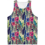 Vintage Watercolor Feather Print Men's Tank Top