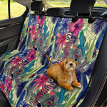 Vintage Watercolor Feather Print Pet Car Back Seat Cover