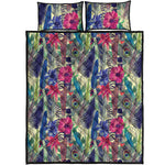 Vintage Watercolor Feather Print Quilt Bed Set