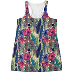 Vintage Watercolor Feather Print Women's Racerback Tank Top