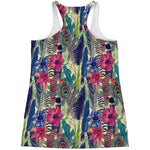 Vintage Watercolor Feather Print Women's Racerback Tank Top