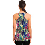 Vintage Watercolor Feather Print Women's Racerback Tank Top