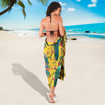 Vintage Watercolor Peacock Print Beach Sarong Wrap
