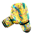 Vintage Watercolor Peacock Print Boxing Gloves