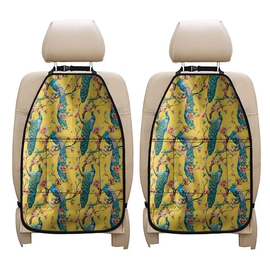 Vintage Watercolor Peacock Print Car Seat Organizers