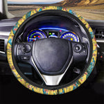 Vintage Watercolor Peacock Print Car Steering Wheel Cover