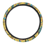 Vintage Watercolor Peacock Print Car Steering Wheel Cover