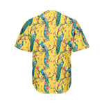Vintage Watercolor Peacock Print Men's Baseball Jersey