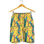 Vintage Watercolor Peacock Print Men's Shorts