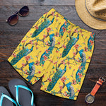 Vintage Watercolor Peacock Print Men's Shorts