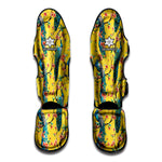 Vintage Watercolor Peacock Print Muay Thai Shin Guard