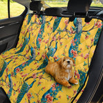 Vintage Watercolor Peacock Print Pet Car Back Seat Cover