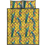 Vintage Watercolor Peacock Print Quilt Bed Set