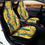 Vintage Watercolor Peacock Print Universal Fit Car Seat Covers