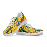 Vintage Watercolor Peacock Print White Sneakers