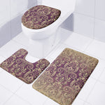 Vintage Western Damask Floral Print 3 Piece Bath Mat Set