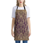 Vintage Western Damask Floral Print Apron