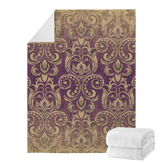 Vintage Western Damask Floral Print Blanket