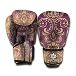 Vintage Western Damask Floral Print Boxing Gloves