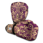Vintage Western Damask Floral Print Boxing Gloves