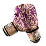 Vintage Western Damask Floral Print Boxing Gloves