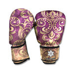 Vintage Western Damask Floral Print Boxing Gloves