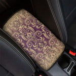 Vintage Western Damask Floral Print Car Center Console Cover