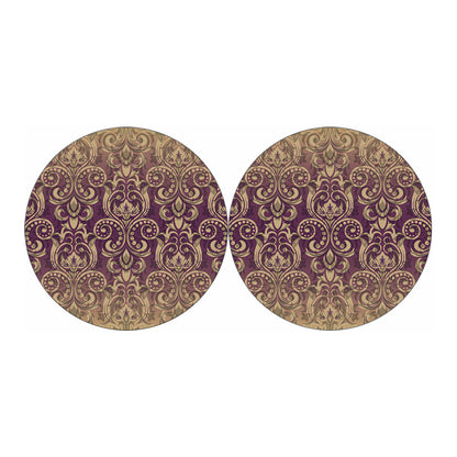 Vintage Western Damask Floral Print Car Coasters