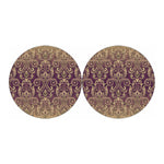 Vintage Western Damask Floral Print Car Coasters