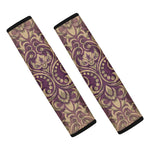 Vintage Western Damask Floral Print Car Seat Belt Covers