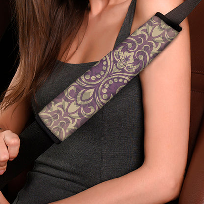 Vintage Western Damask Floral Print Car Seat Belt Covers