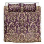 Vintage Western Damask Floral Print Duvet Cover Bedding Set