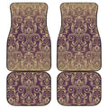 Vintage Western Damask Floral Print Front and Back Car Floor Mats