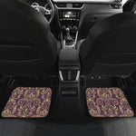 Vintage Western Damask Floral Print Front and Back Car Floor Mats