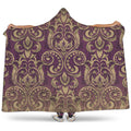 Vintage Western Damask Floral Print Hooded Blanket
