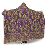 Vintage Western Damask Floral Print Hooded Blanket