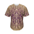 Vintage Western Damask Floral Print Men's Baseball Jersey