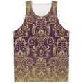 Vintage Western Damask Floral Print Men's Tank Top