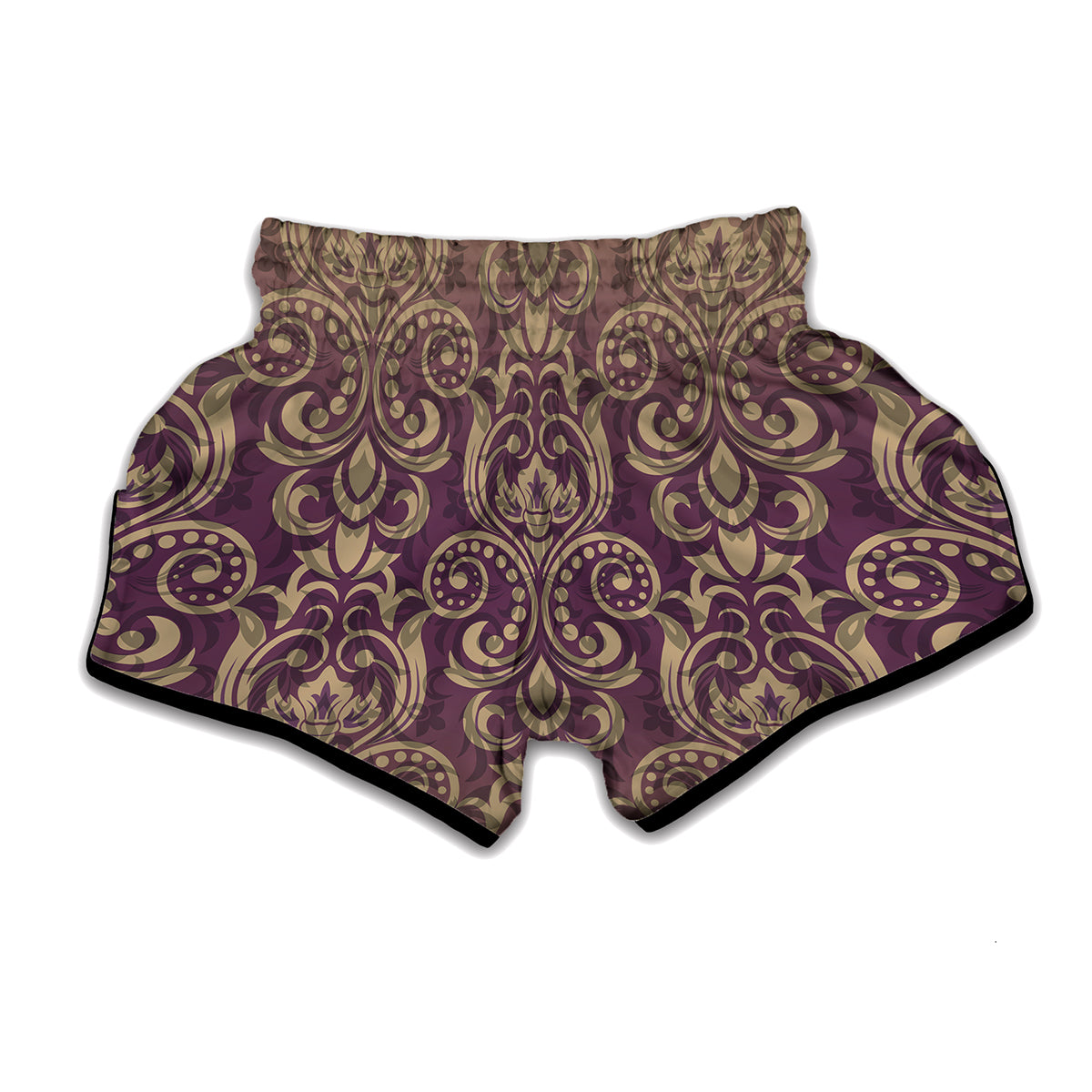 Vintage Western Damask Floral Print Muay Thai Boxing Shorts