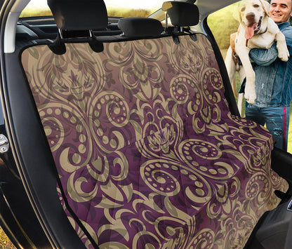 Vintage Western Damask Floral Print Pet Car Back Seat Cover