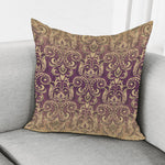 Vintage Western Damask Floral Print Pillow Cover